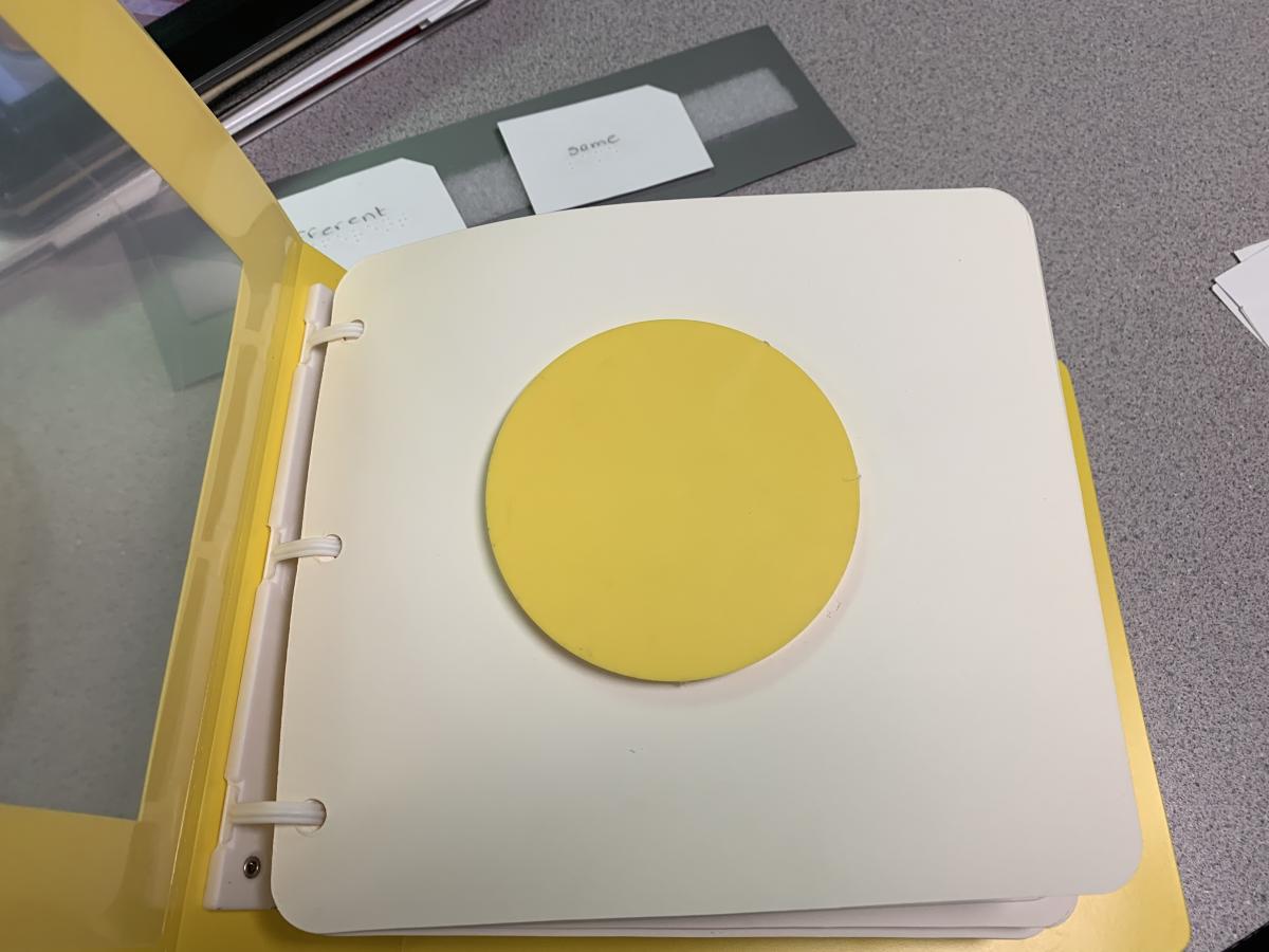 Yellow circle on page 1 of Shape Book Yellow circle on page 1 of Shape Book