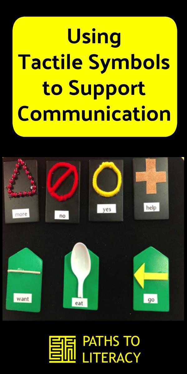 Collage of using tactile symbols to support communication