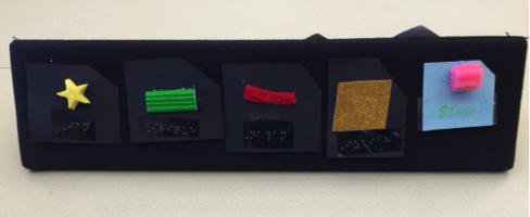 Wait for the belly laughter and watch as the students’ fingers brush across each tactile representation of their peers “Darren, Megan, Zane, Madison, and Bryan” and instead they hear, “Parren, Pegan, Pane, Padison, and Pryan” Tactile symbol system