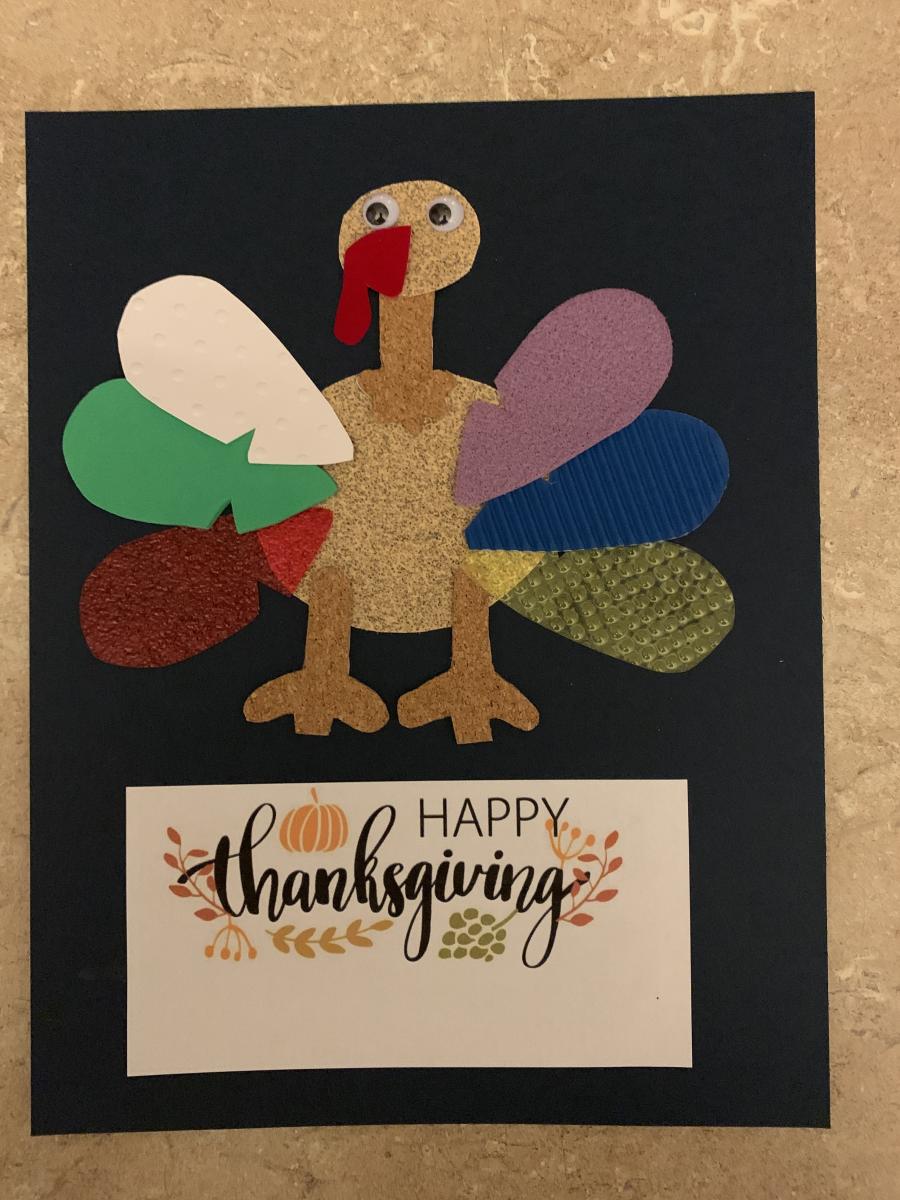 Finished tactile turkey with 