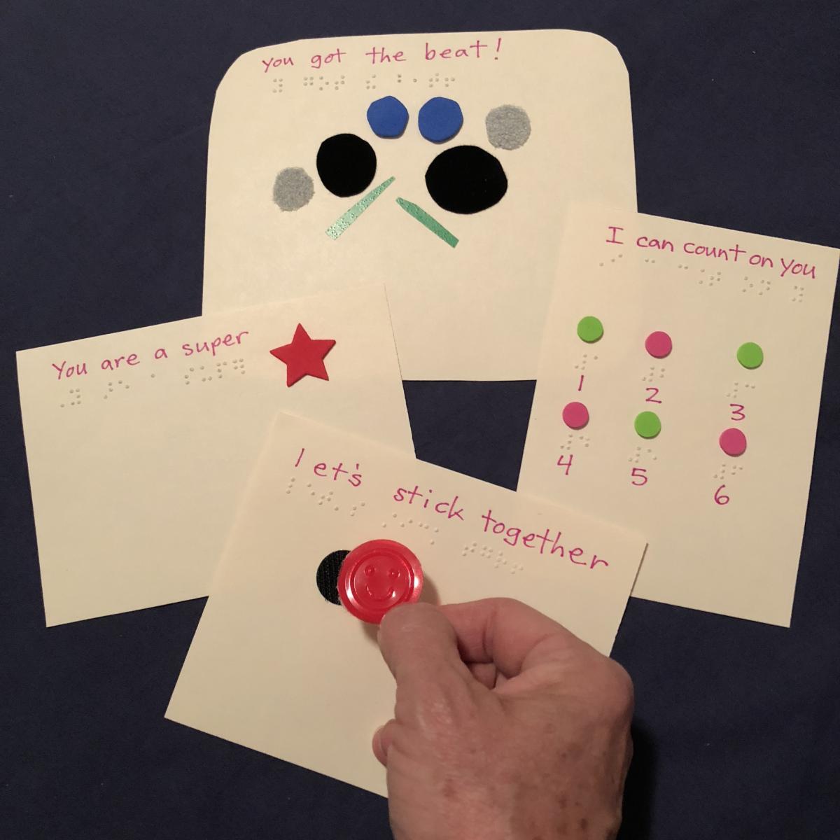 Tactile Valentines with braille