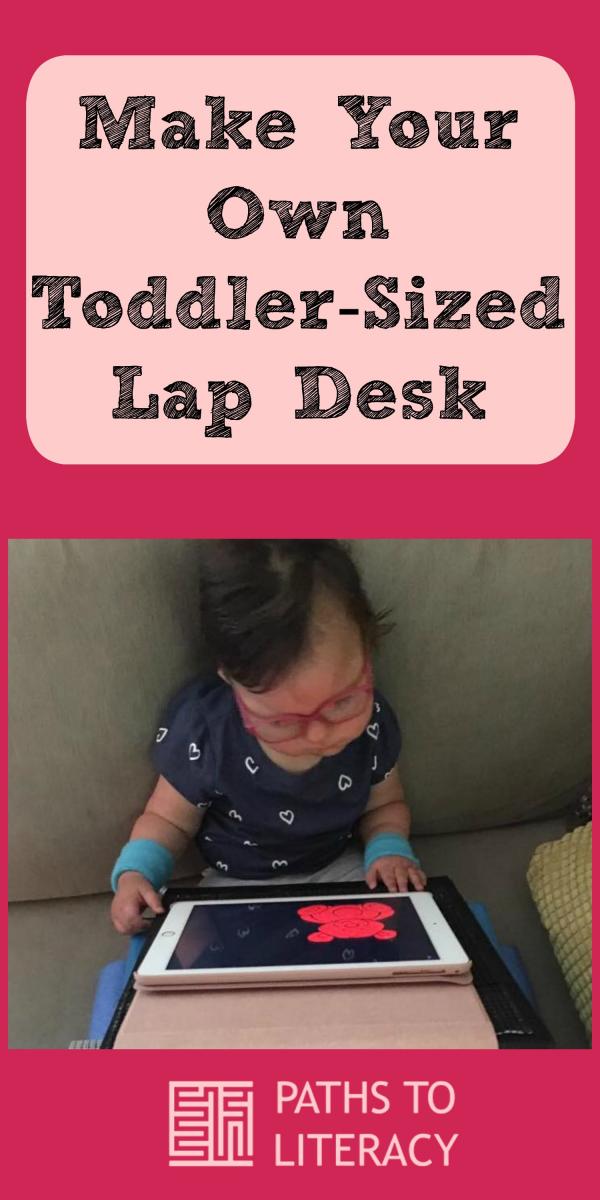 Collage of make your own toddler-sized lap desk