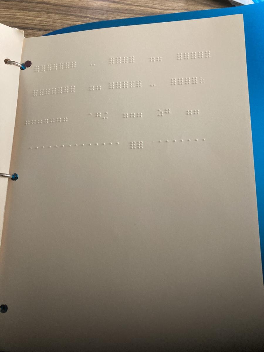 Lines of braille cells