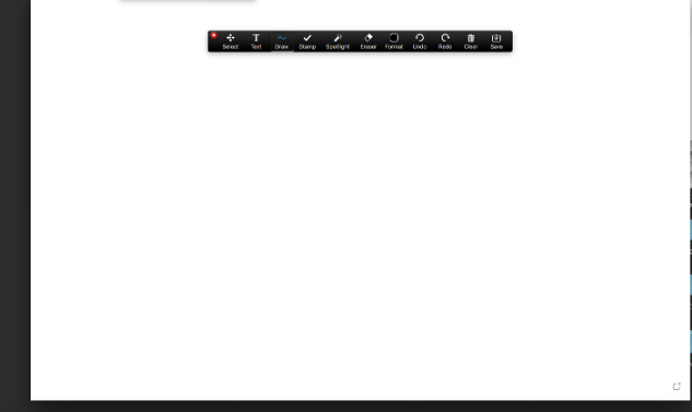 Screenshot of blank screen