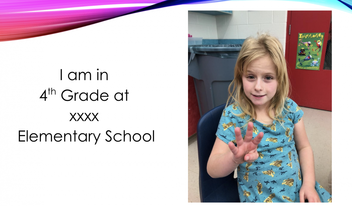 I am in 4th Grade at __ Elementary School. Vision portfolio slide