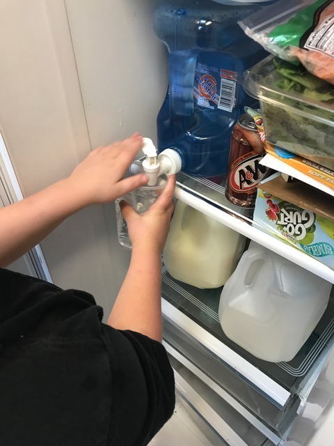 Getting water from the refrigerator