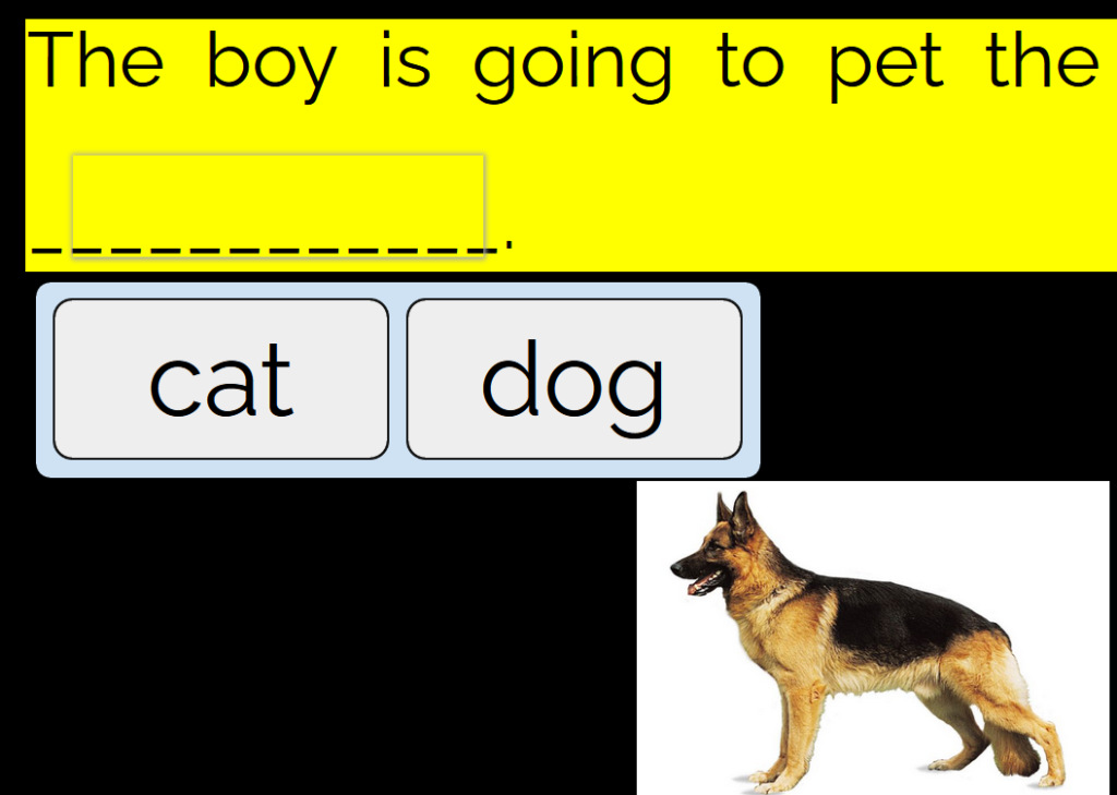 boom card with dog