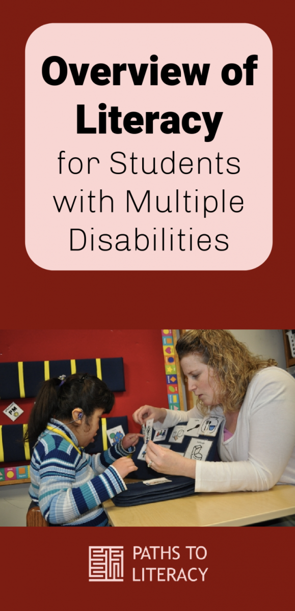 Collage of overview of literacy for students with multiple disabilities