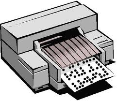 Drawing of braille embosser