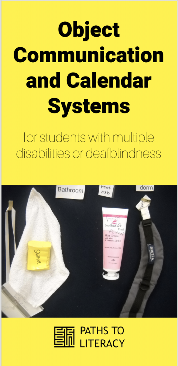 Collage of Object Communication and Calendar Systems for students with multiple disabilities, including blindness, low vision or deafblindness