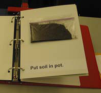 Picture of object book with soil in baggy