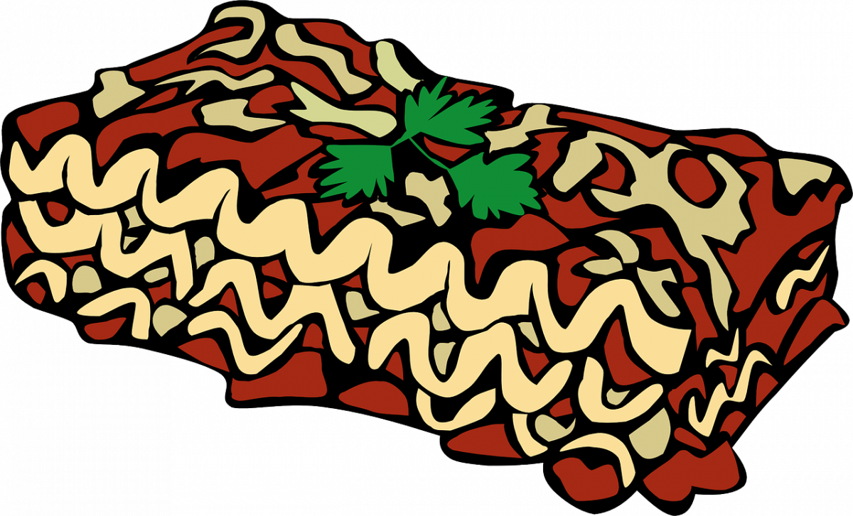 color drawing of lasagna