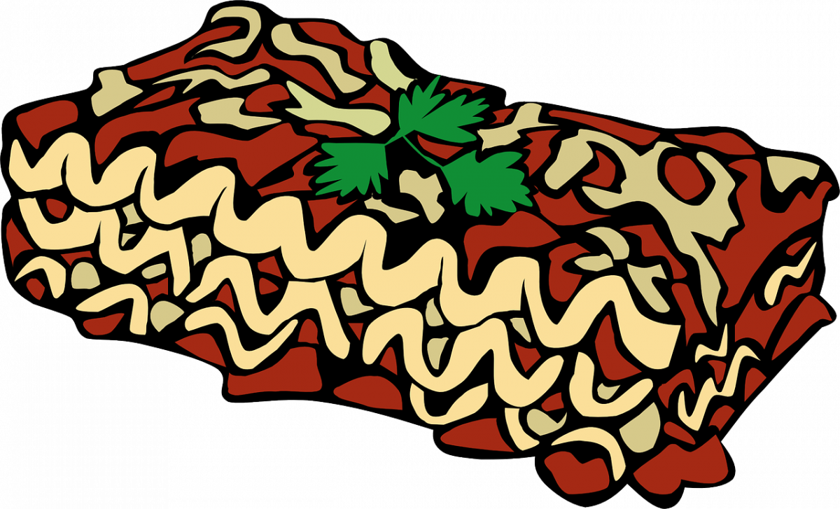 color drawing of lasagna