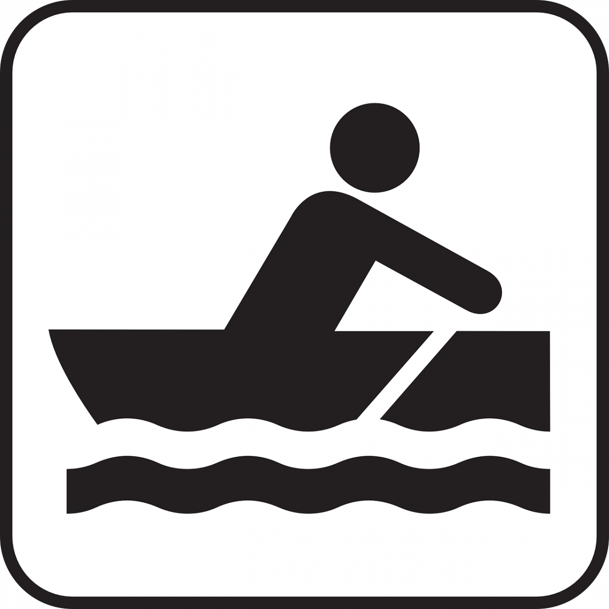 Clip art of person rowing a boat