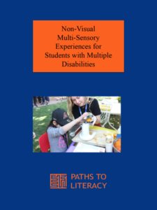 Title: Non-visual multi-sensory experiences for students with multiple disabilities with a picture of a student making orange juice.