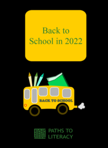 Back to School in 2022 title with an illustrated picture of a school bus with giant back to school supplies on top of the bus.
