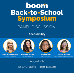 Boom Cards Back-to-School Symposium Event with pictures of the four panelists.