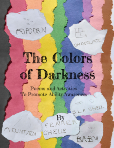 The Colors of Darkness book cover that has a rainbow created with strips of paper.