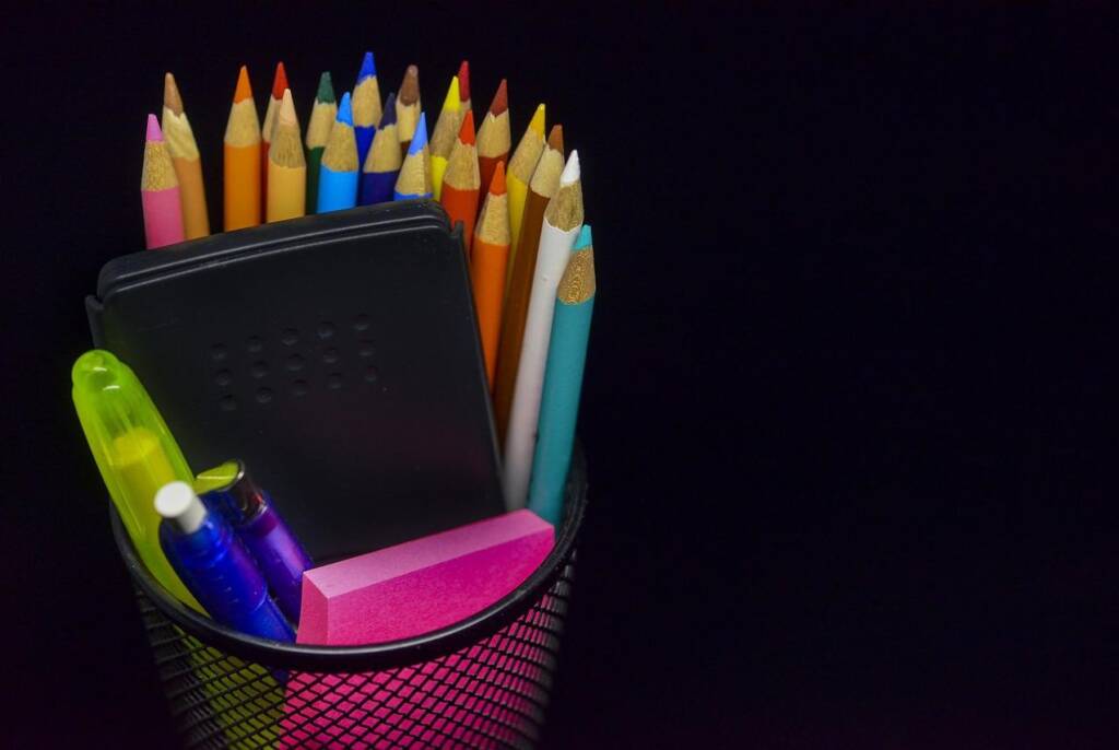 Pencils in a pencil holder