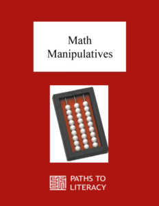 Math Manipulatives title with a beginners abacus.