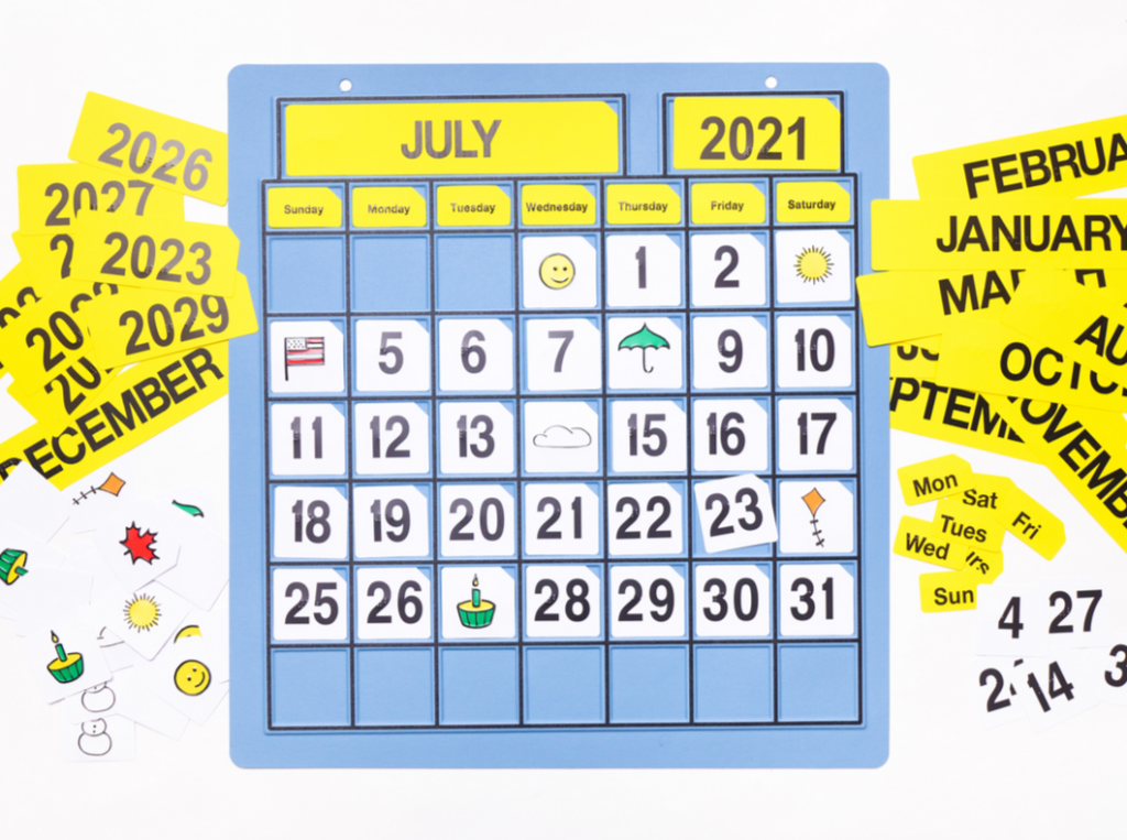 APH Classroom Calendar in braille and large print