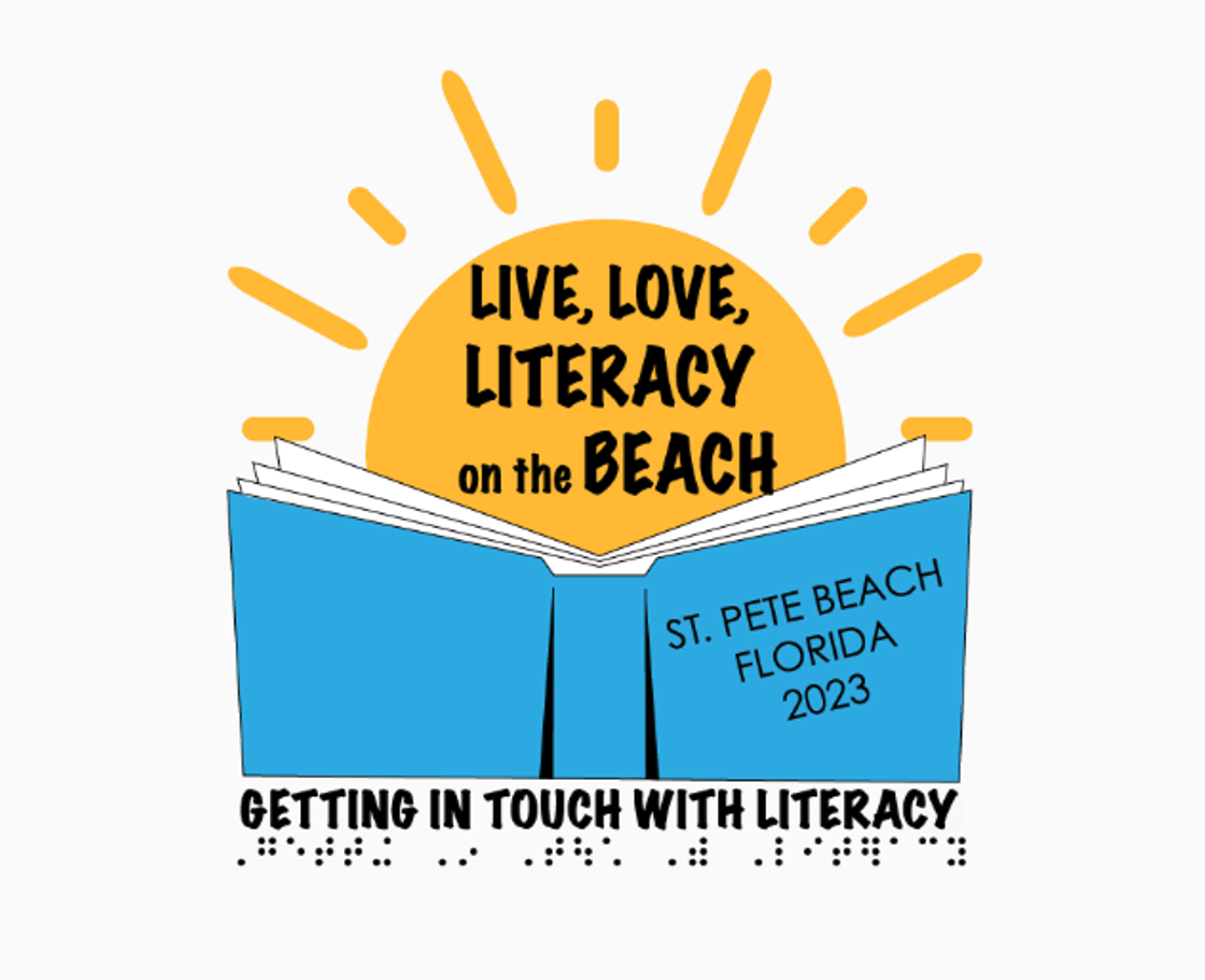 Getting in Touch with Literacy logo with a sun behind a book