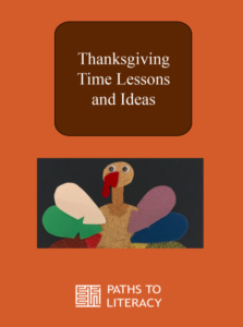 Thanksgiving Time Lessons and Ideas title with a tactile turkey craft.