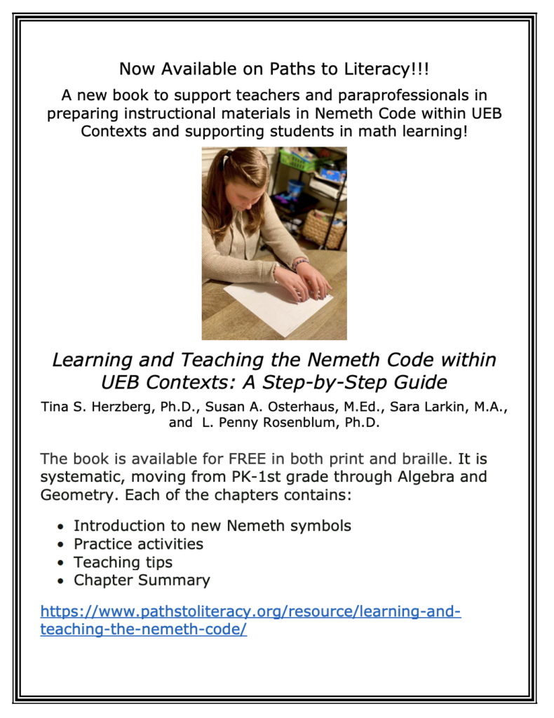 Flyer for Nemeth Code book