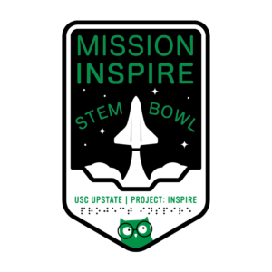 Project INSPIRE logo for STEM Bowl for Mission Space with a Rocket illustration.