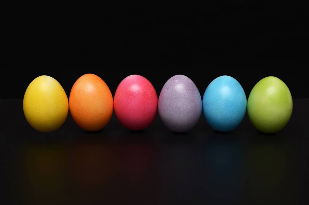 Row of colored Easter Eggs