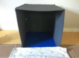 Photo of a “Little Gym” built from ½ inch mat. It sags a little on the top and is not very sturdy.