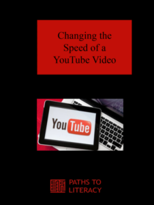 Changing the Speed of a YouTube Video title with a picture of an iPad with the YouTube logo.