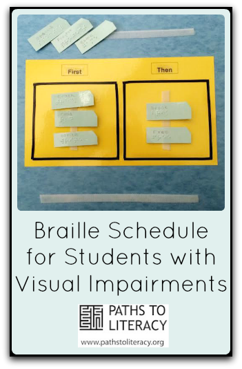 Collage of braille schedule