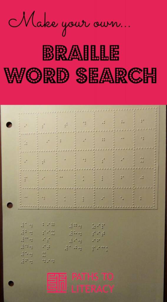 Braille word search collage