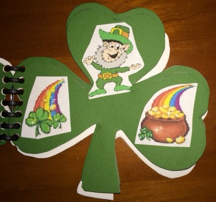 Shamrock book with St. Patrick's Day stickers