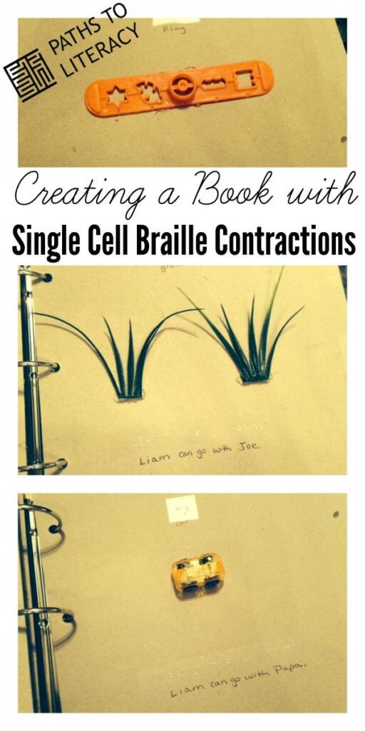 Collage of creating a book with single cell braille contractions