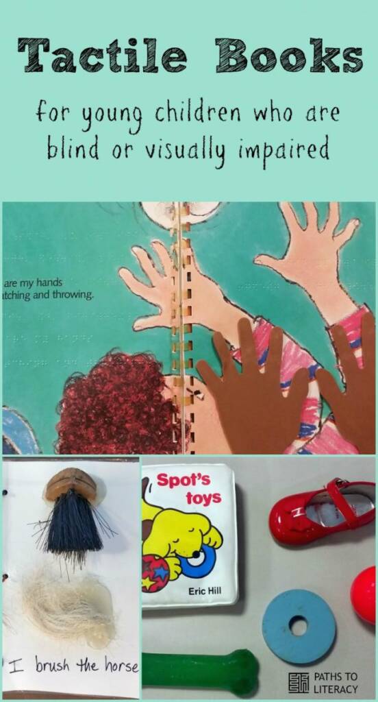 Collage of Tactile books for young children who are blind or visually impaired