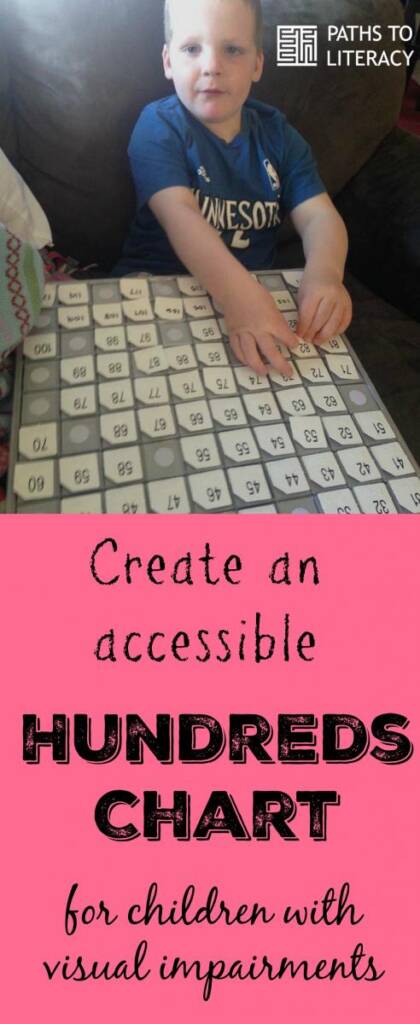 Collage of creating an accessible hundreds chart for children who are blind or low vision