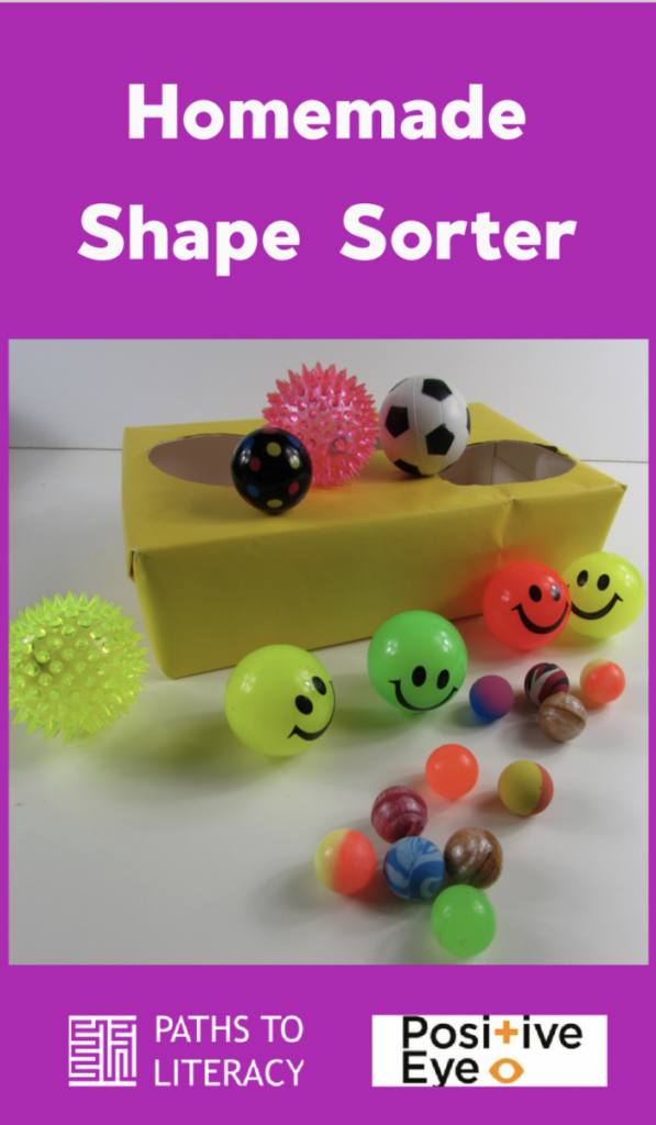 Collage of homemade shape sorter