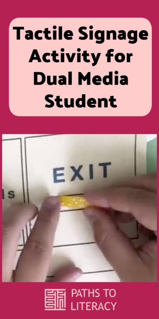 Collage of tactile signage activty for dual media student