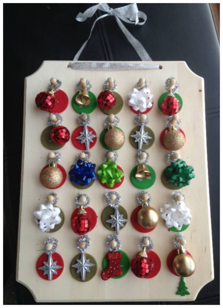 Advent calendar with ornaments