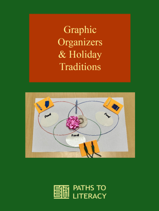 Graphic Organizers & Holiday Traditions title with a picture of a tactile Venn diagram about holidays