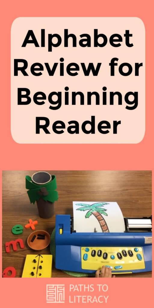 Collage of alphabet review for beginning reader
