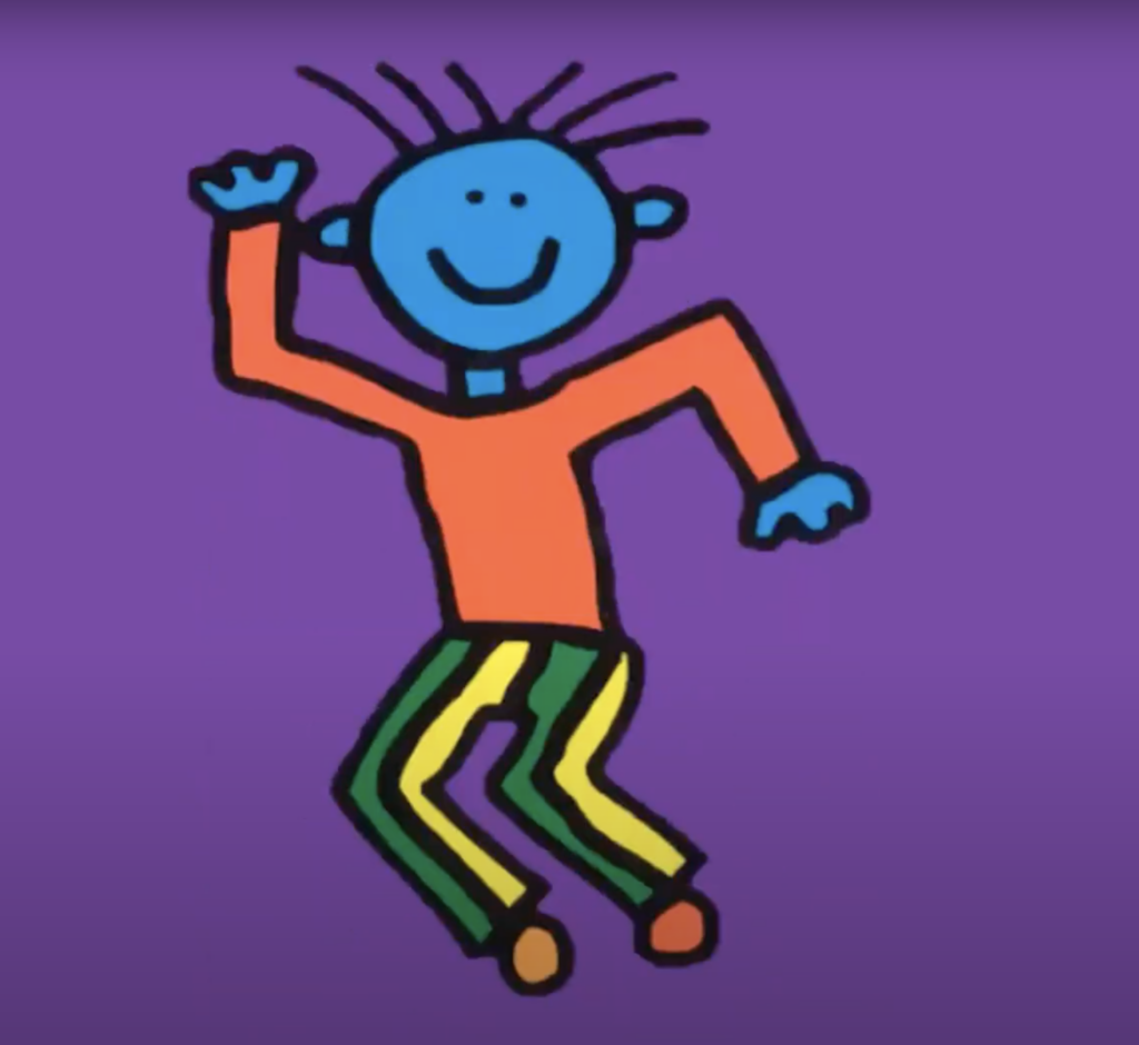 Animated boy with a purple background