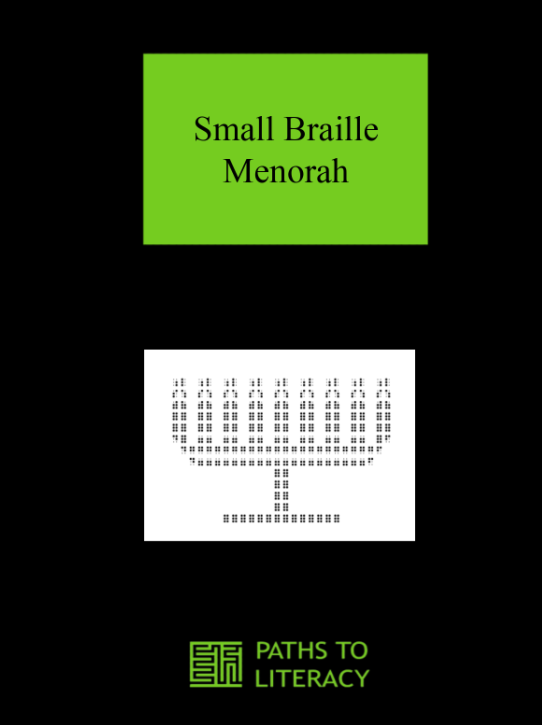 Small braille menorah title with a picture of it