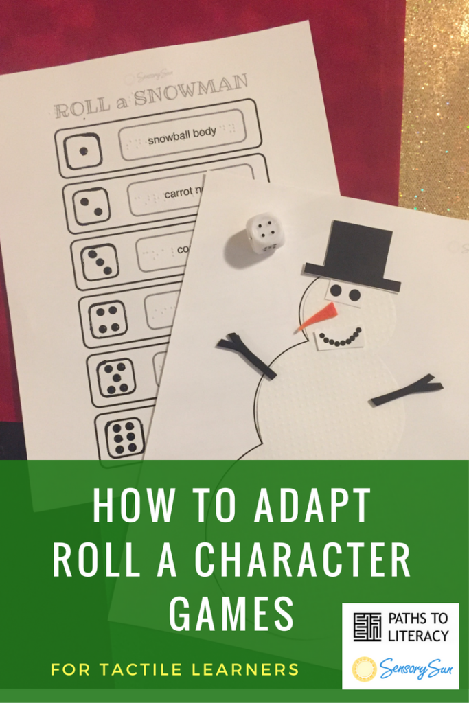 Collage of "How to Adapt Roll a Character" games for tactile learners