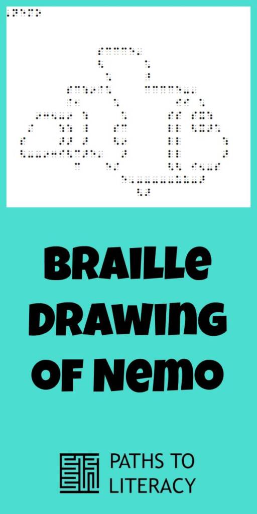 Collage of braille drawing of Nemo