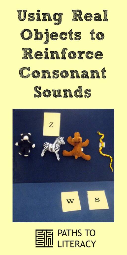Collage of using read objects to reinforce consonant sounds