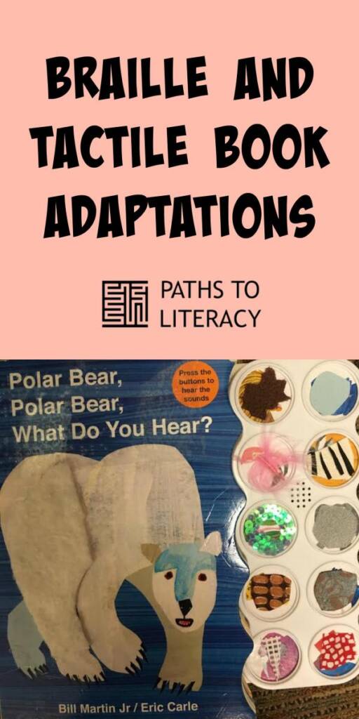 Collage of braille and tactile book adaptations