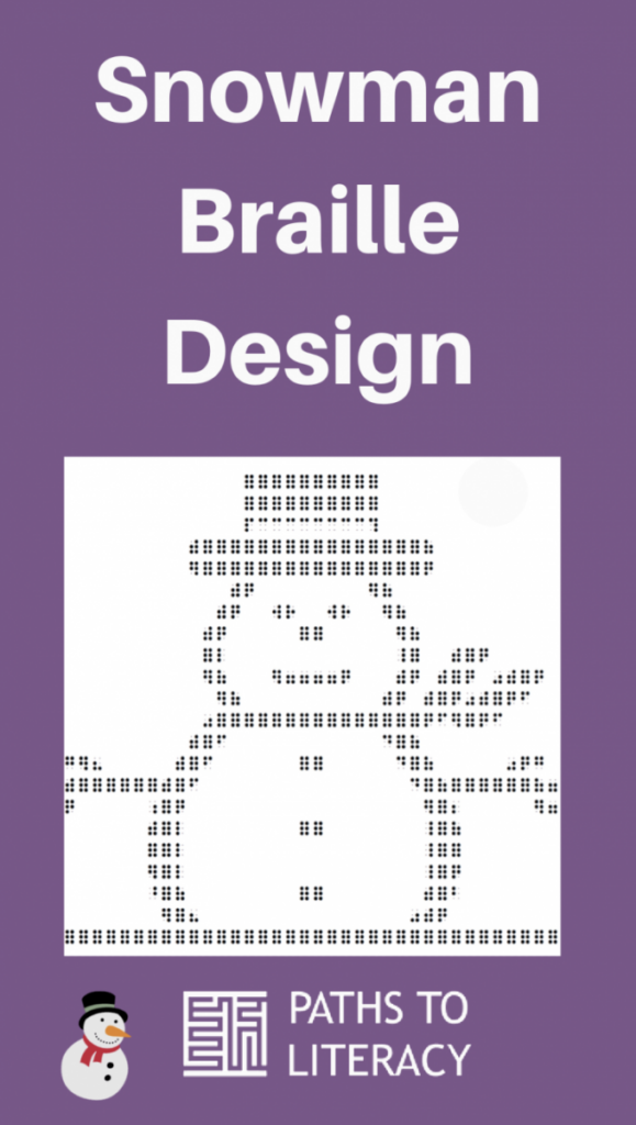 Collage of snowman braille design